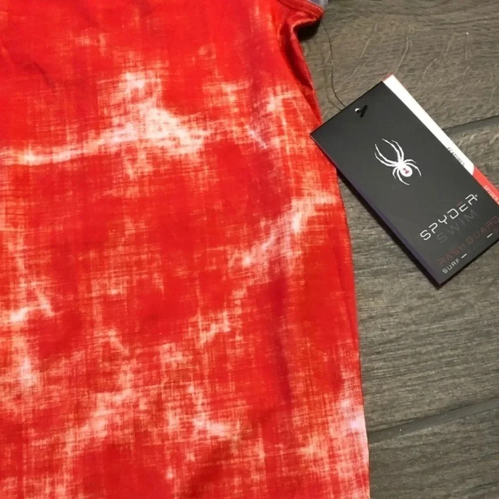Mens large- spyder swim rash guard top